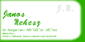 janos mehesz business card